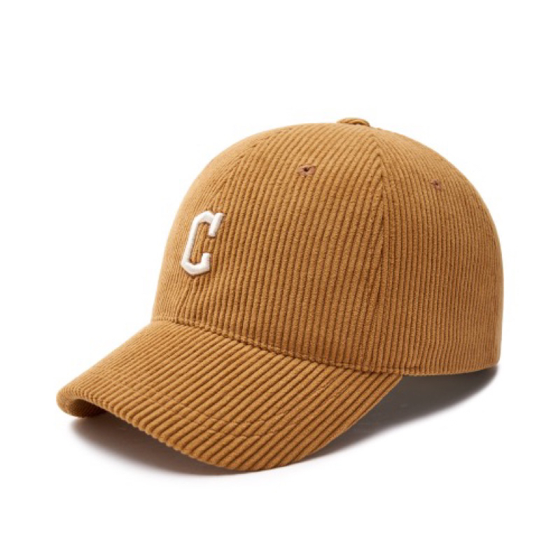 CHÍNH HÃNG - MŨ MLB NHUNG LOGO C BALL CAP - MŨ LƯỠI TRAI, NÓN KẾT MÀU NÂU