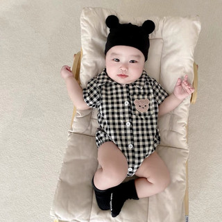 Body caro gấu kèm mũ tất cho bé 3-12kg chất thô mềm hàng đẹp loại 1