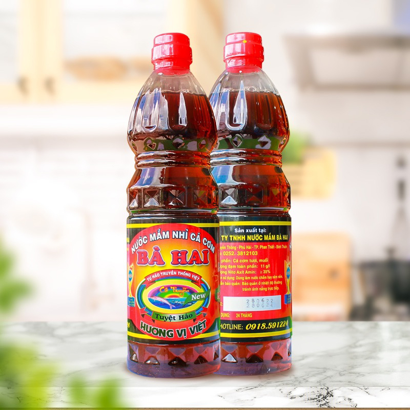 NƯỚC MẮM NHĨ CÁ CƠM BÀ HAI 11 ĐỘ ĐẠM ĐẶC SẢN PHAN THIẾT CHAI 500ML