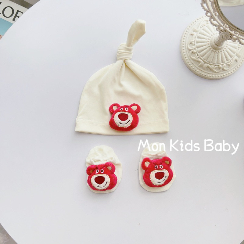 Set mũ tất cho bé 0-12m chất cotton mềm đẹp