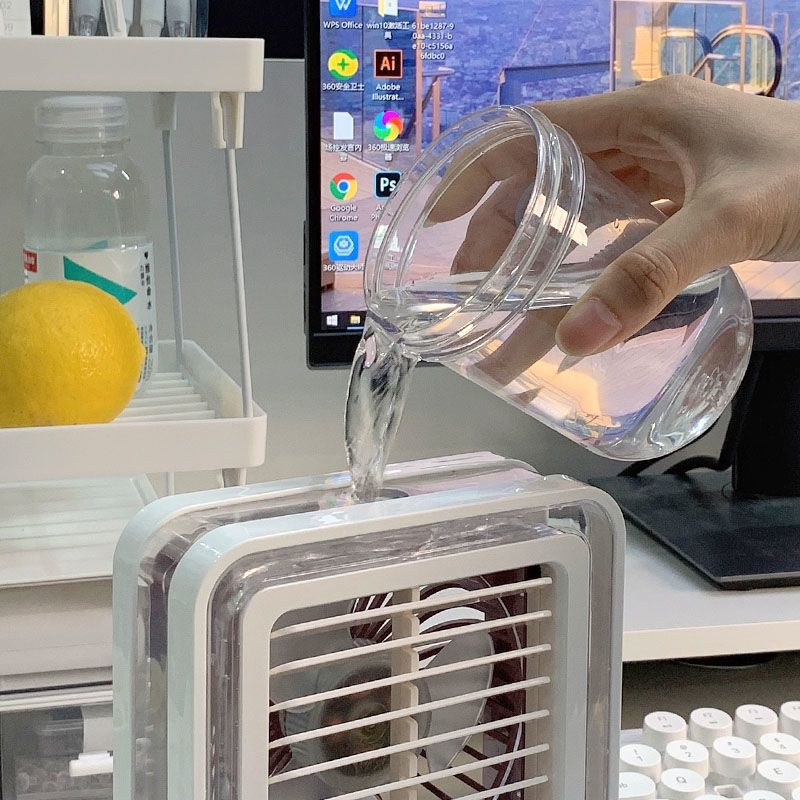 Quạt Hơi Nước Mini Điều Hòa - Quạt Phun Sương Tạo Ẩm Làm Mát Để Bàn - Quạt Hơi Nước Để Bàn