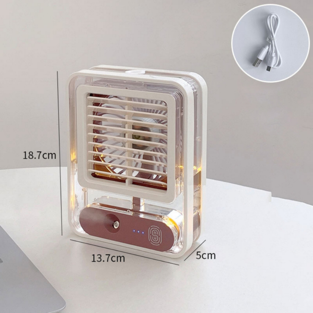 Quạt Hơi Nước Mini Điều Hòa - Quạt Phun Sương Tạo Ẩm Làm Mát Để Bàn - Quạt Hơi Nước Để Bàn