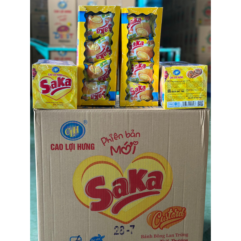 BỊCH 10 CÁI, KHAY 16 CÁI, Bánh Bông Lan Saka 2 vị Dâu và Bơ sữa, Giá rẻ siêu hời, Bách Hóa Anh Thư,SỈ THÙNG