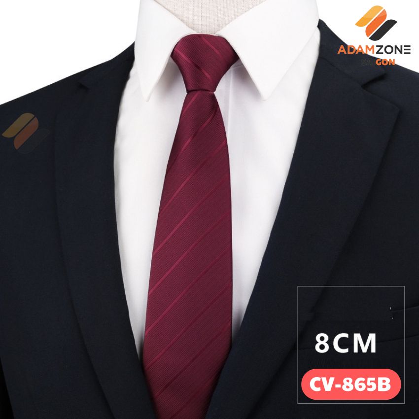 Cà vạt nam màu đỏ bản to 8cm phong cách chững chạc, cravat công sở, Cavat chú rể, Calavat trung niên -AdamZone Sài Gòn