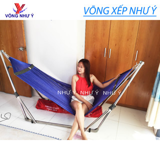Võng xếp khung inox 100% tròn cao cấp xuất khẩu Nhật Bản dày chắc chắn, giá võng gấp gọn người lớn inox Như Ý sang trọng