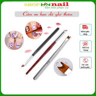 Cọ dặm omber, cọ phen khuyết, cọ phen vát cán gỗ trang trí móng làm đẹp nail shop HNnail