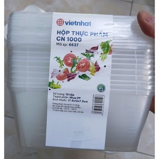 combo 10 Hộp thực phẩm CN có nắp thể tích 750ml 1000ml hàng Cao cấp việt nhật 