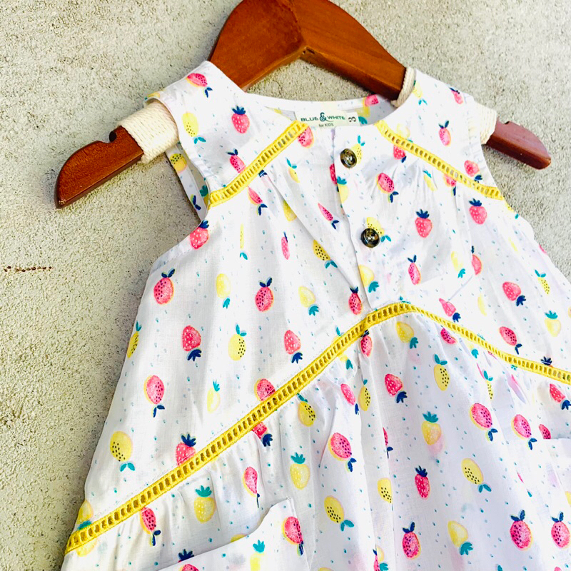 Váy đầm cho bé gái, sát nách ren nối tầng xoè, 2 màu, thô cotton mềm mát