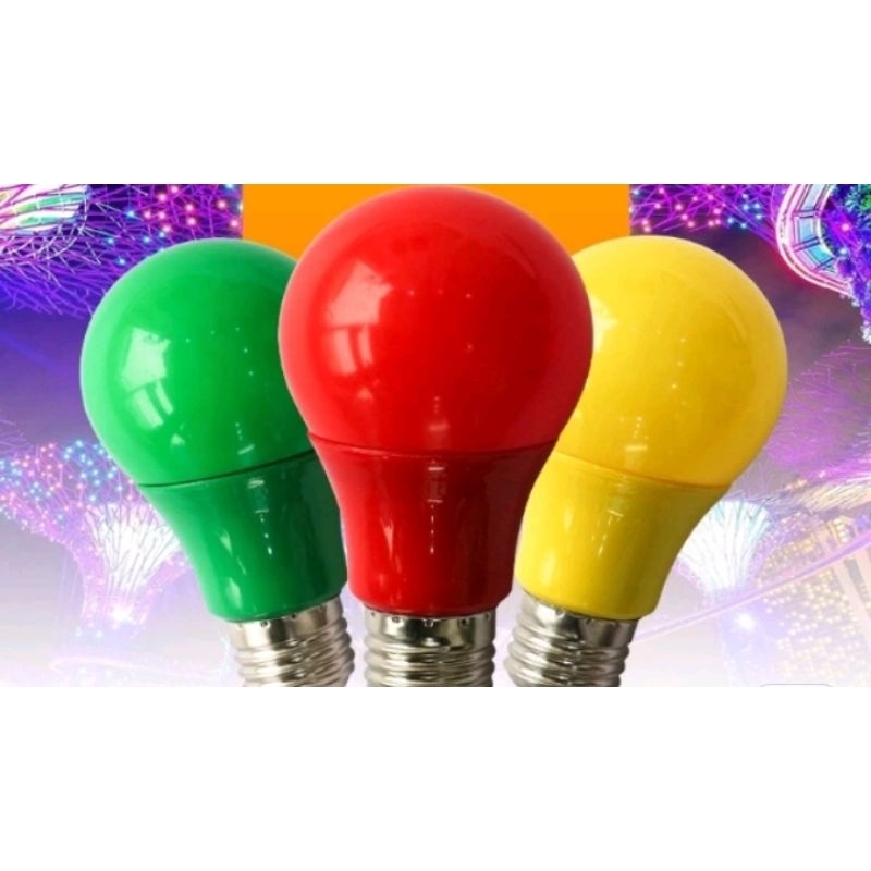 Bóng đèn led tròn SẮC MÀU, BÓNG TRỨNG  Asia ĐT3 3W, ÁNH SÁNG ĐỎ VÀNG, XANH DƯƠNG, XANH LÁ