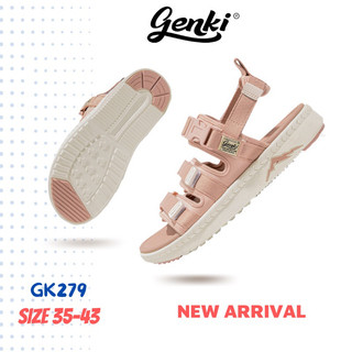 Dép Sandal Nữ Genki Màu Hồng Quai Chéo Thời Trang Cao Cấp Chính Hãng YK279