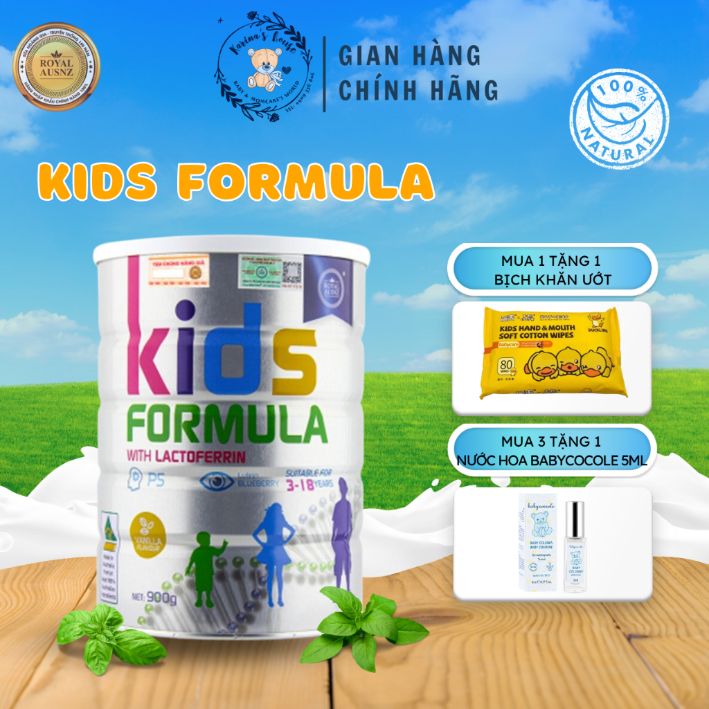 [Sẵn] Sữa Bột Hoàng Gia Úc Kids Formula Bổ Sung Dưỡng Chất Cho Trẻ Từ 3-18 Tuổi ROYAL AUSNZ 900g