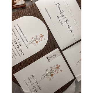 THIỆP SAVE THE DATE HOA - DẬP NỔI