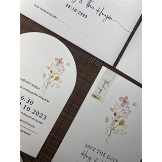 THIỆP SAVE THE DATE HOA - DẬP NỔI