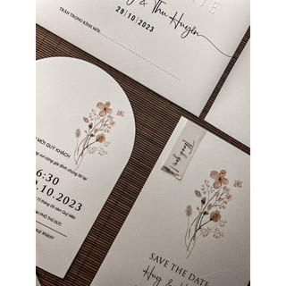 THIỆP SAVE THE DATE HOA - DẬP NỔI