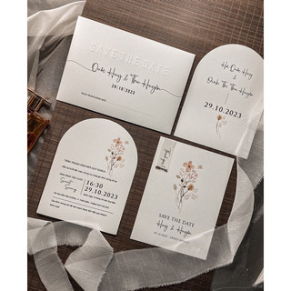 THIỆP SAVE THE DATE HOA - DẬP NỔI
