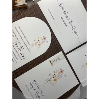THIỆP SAVE THE DATE HOA - DẬP NỔI