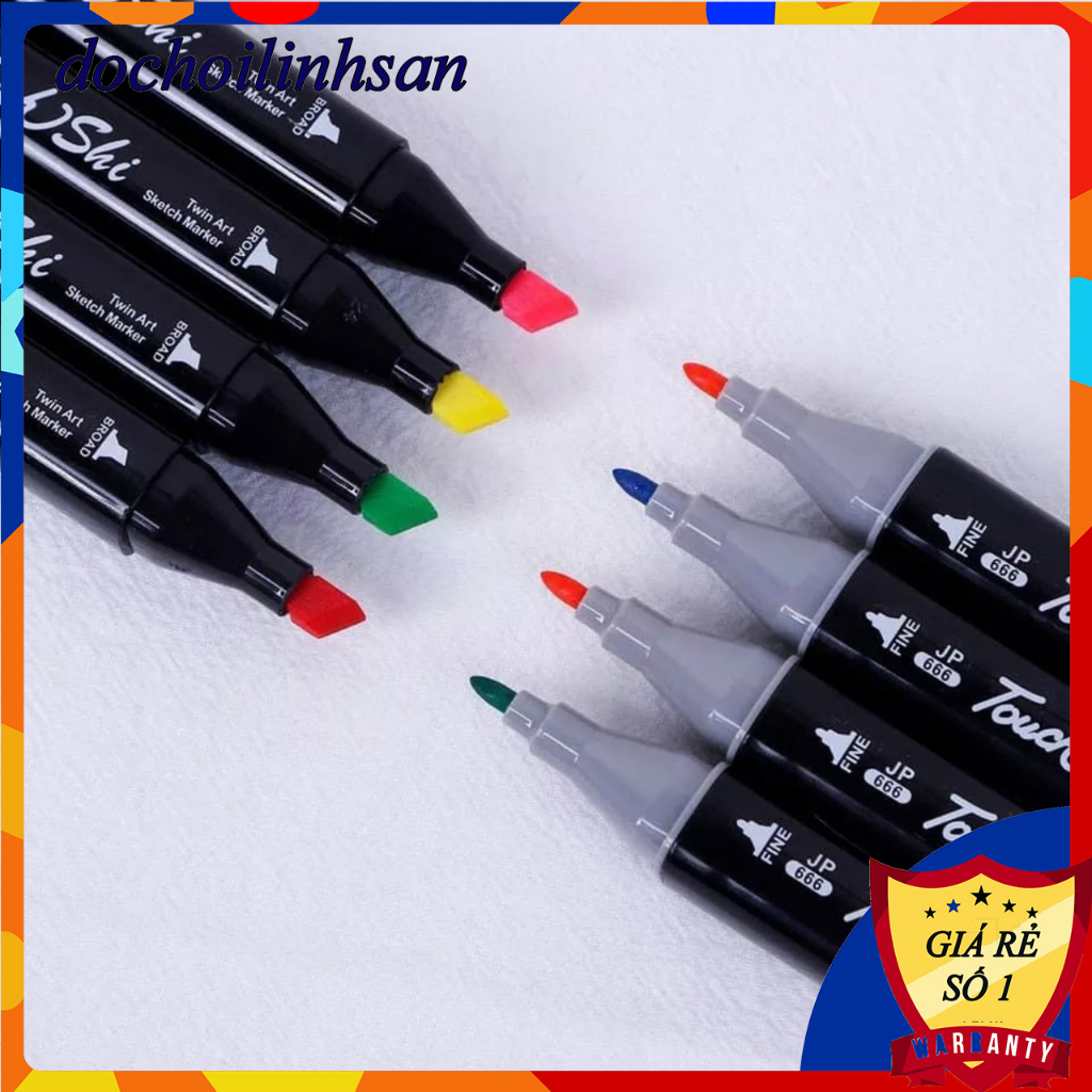 Bút màu dạ marker 48 80 cây màu Touch tặng kèm túi