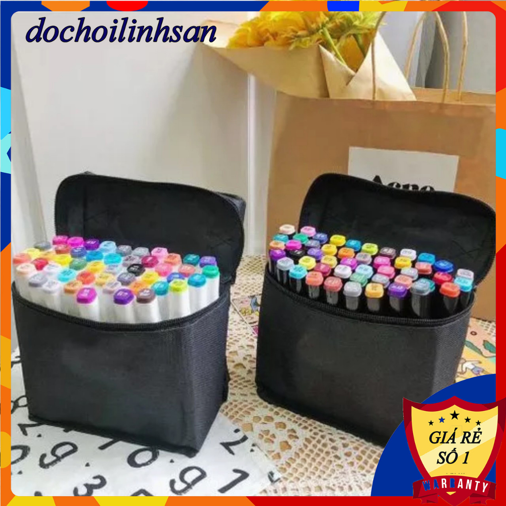 Bút màu dạ marker 48 80 cây màu Touch tặng kèm túi
