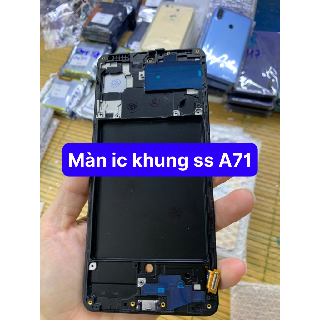 Màn hình điện thoại 2ic, liền sẵn khung samsung A71 - bao test, tặng kèm 1 tuýp keo