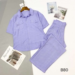 [40-70kg] Bộ đồ nữ, Bộ đũi nữ,  áo tay ngắn quần dài có túi áo, đũi tơ xước mềm mát