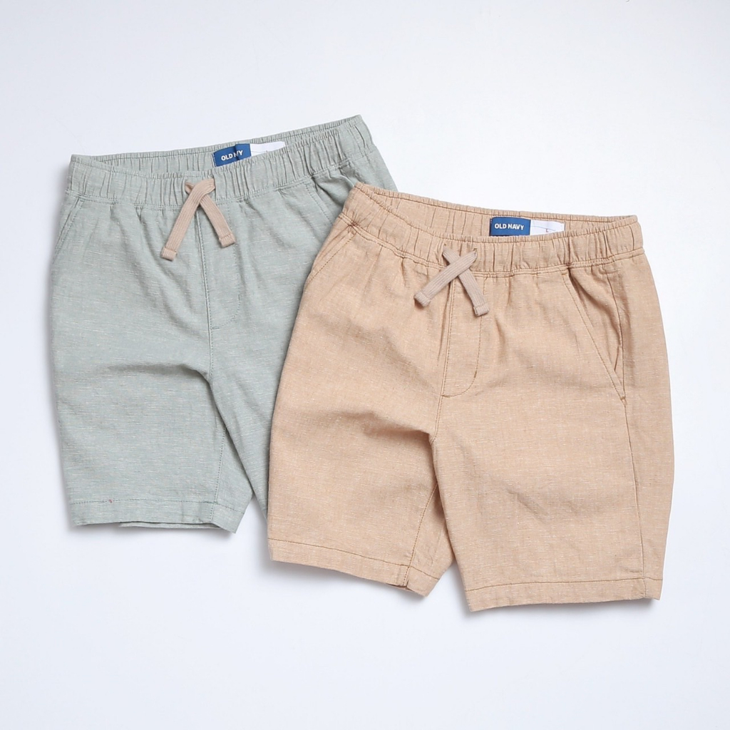 P339 Quần short bé trai hàng VNXK dư xịn chất linen mềm mát lưng thun co giãn dây rút thật