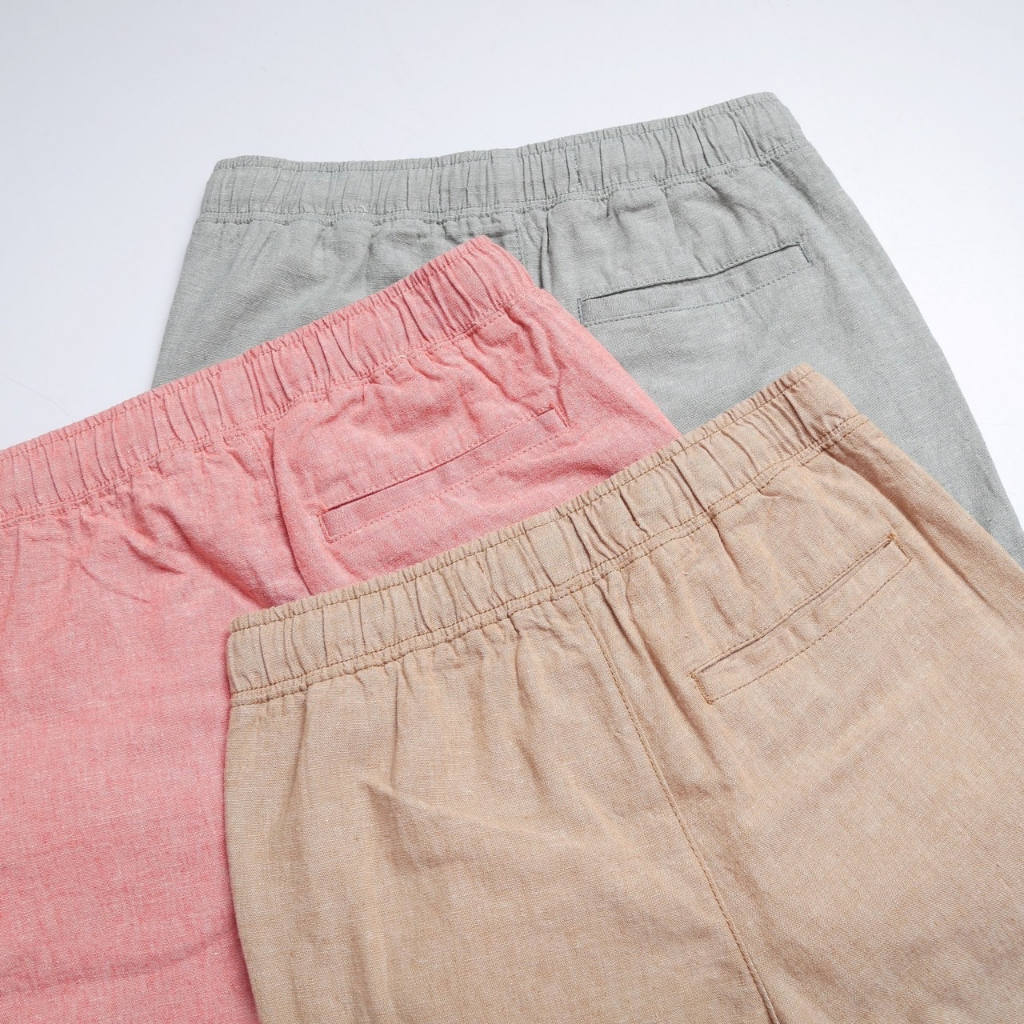 P339 Quần short bé trai hàng VNXK dư xịn chất linen mềm mát lưng thun co giãn dây rút thật