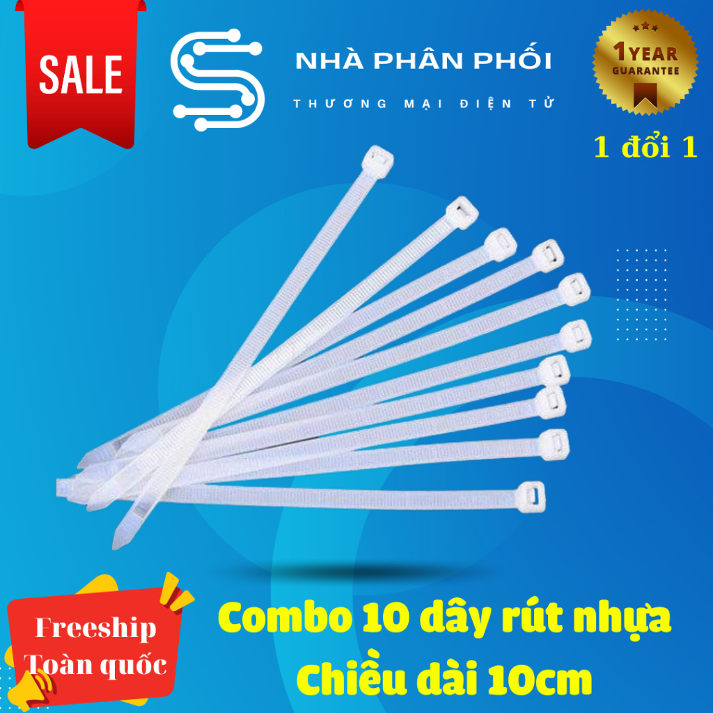 Combo 10 dây rút nhựa 10cm
