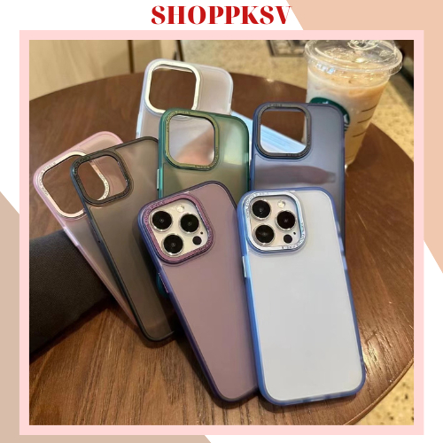 Ốp điện thoại KF FOCUS PIXELS lưng nhám,viền silicom chống rơi chống sốc chống ố cho iphone 11/12/13/14/pro/promax.