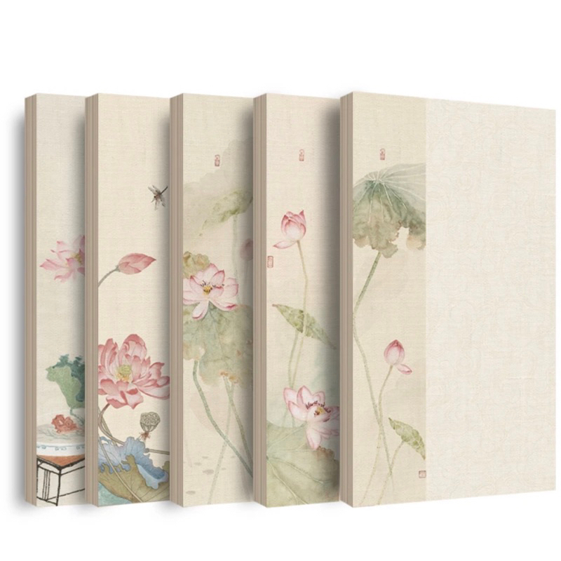 Sét 20 giấy chuyên dụng viết thư pháp in hình hoa sen