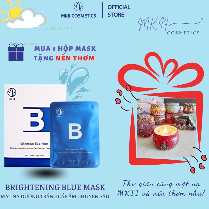 Mặt nạ cấp ẩm, dưỡng trắng da - WHITENING BLUE MASK MKII
