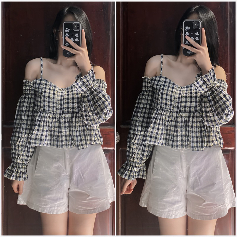 ÁO BABYDOLL TRỄ VAI CHẤT XÔ THÊU HOA XINH XỈU
