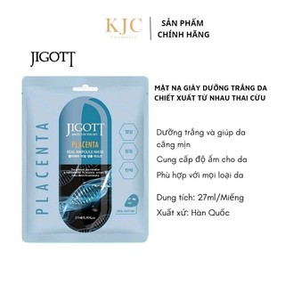 Combo 10 Mặt Nạ Cấp ẩm Trắng Da Nhau Thai Cừu JIGOTT Placenta Real Ampoule Mask 27ml