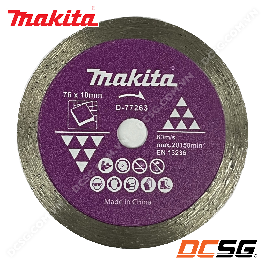 Đĩa cắt kim cương 76x10mm cho máy cắt mini DMC300 Makita D-77263 | DCSG