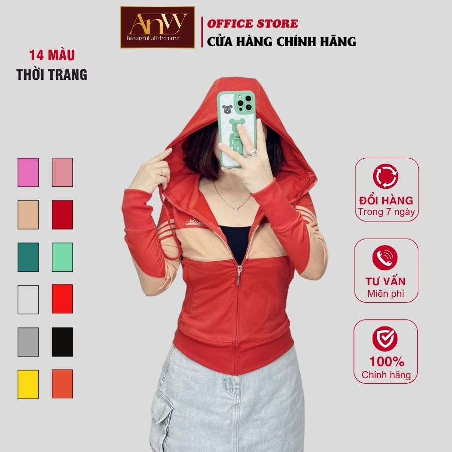 - Áo Khoác Nữ Có Mũ Dày 2 Lớp - Khoác Chống Nắng Thoáng Mát