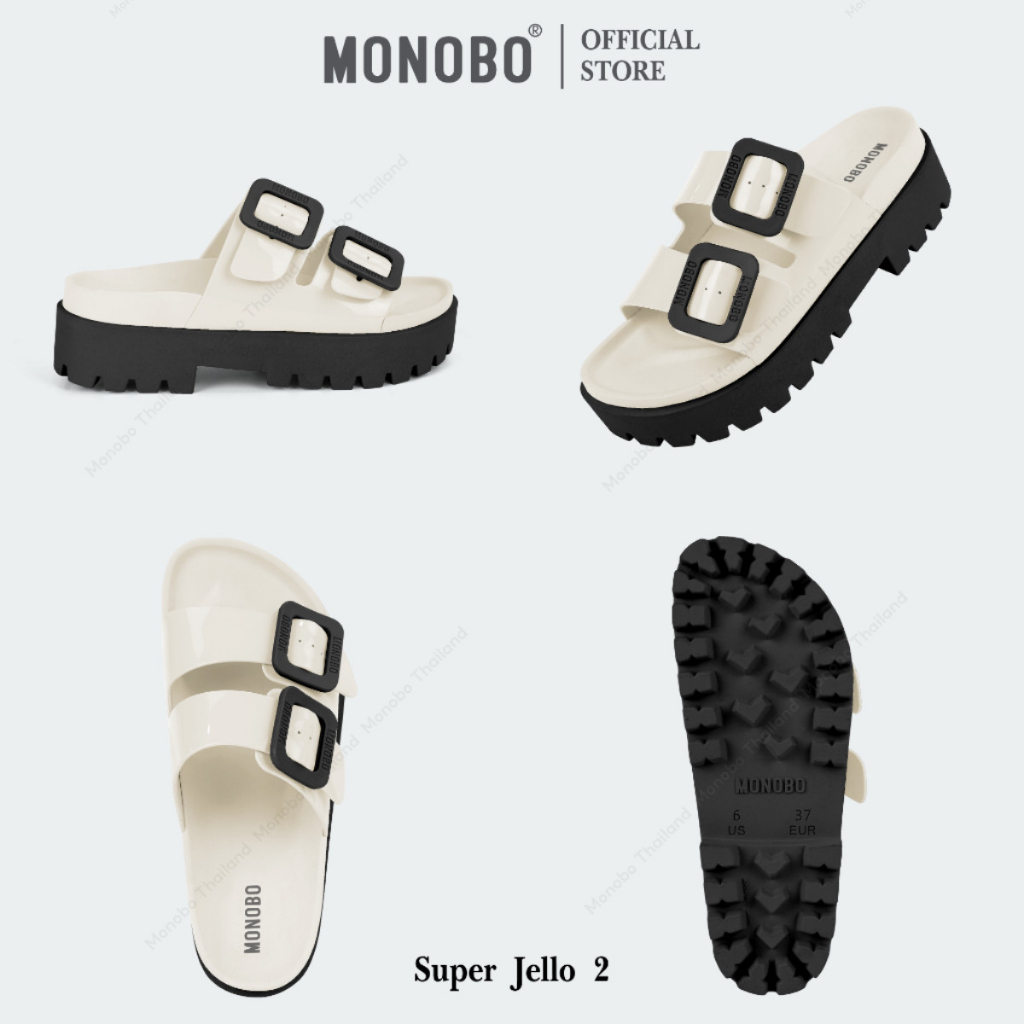 Dép Thái Lan Nữ MONOBO SUPER JELLO Hai Quai Ngang Đế Cao Nhập Khẩu