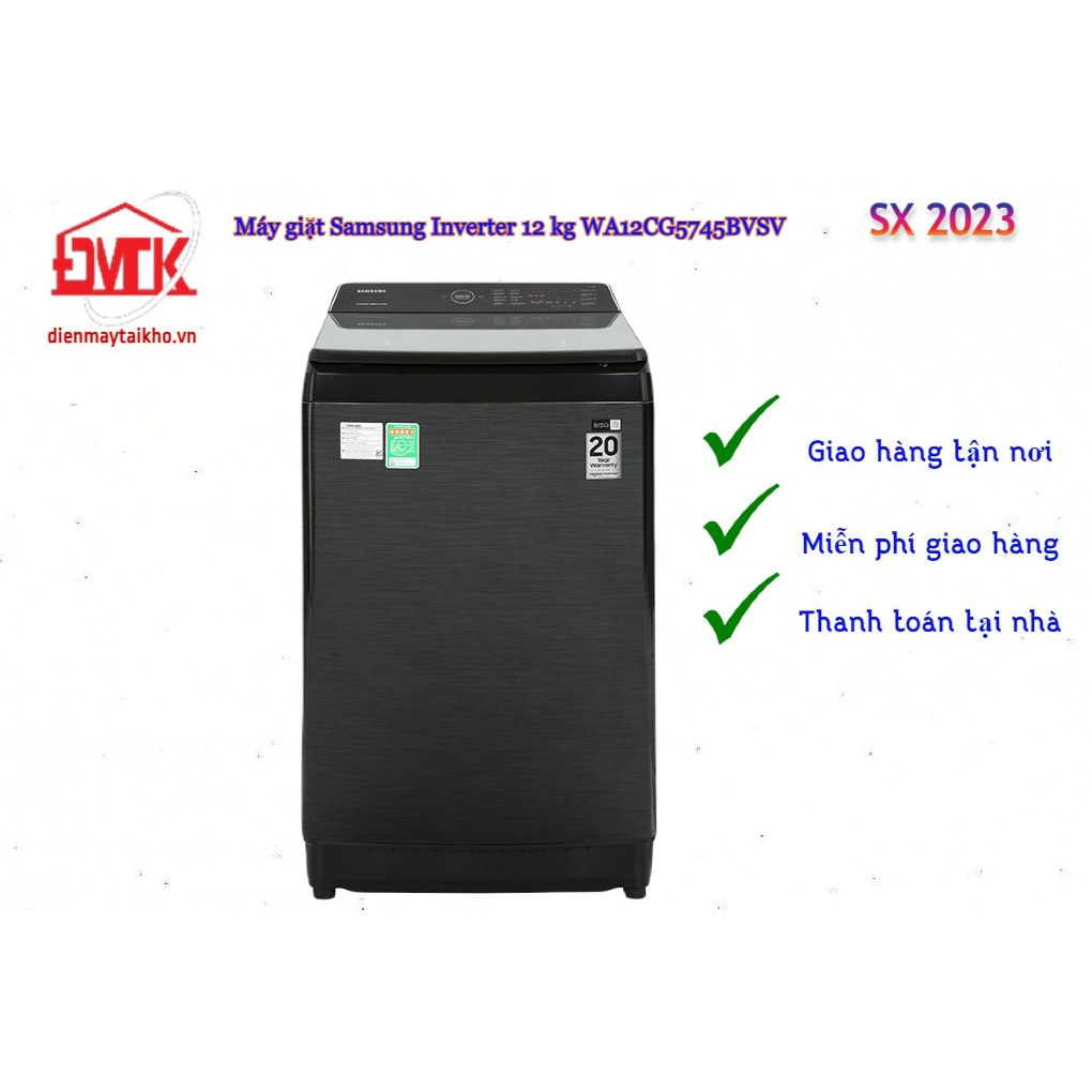 Máy giặt Samsung Inverter 12 kg WA12CG5745BVSV