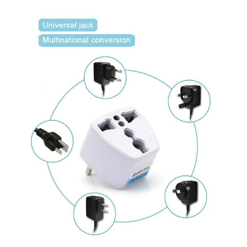 Phích cắm chuyển đổi điện 3 chân tròn 3 chân chéo 3 chân vuông sang 2 chân phổ thông chuẩn VN