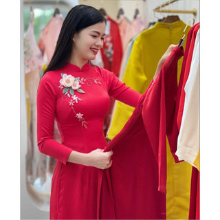 Siêu hot Ao Dài hoa thêu thủ công tinh tế lụa tây thi