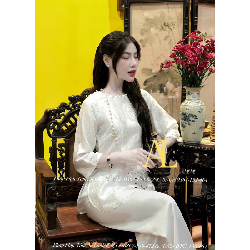tơ tằm cúc ngọc.quần áo đi chùa Sẵn, pháp phục đi lễ