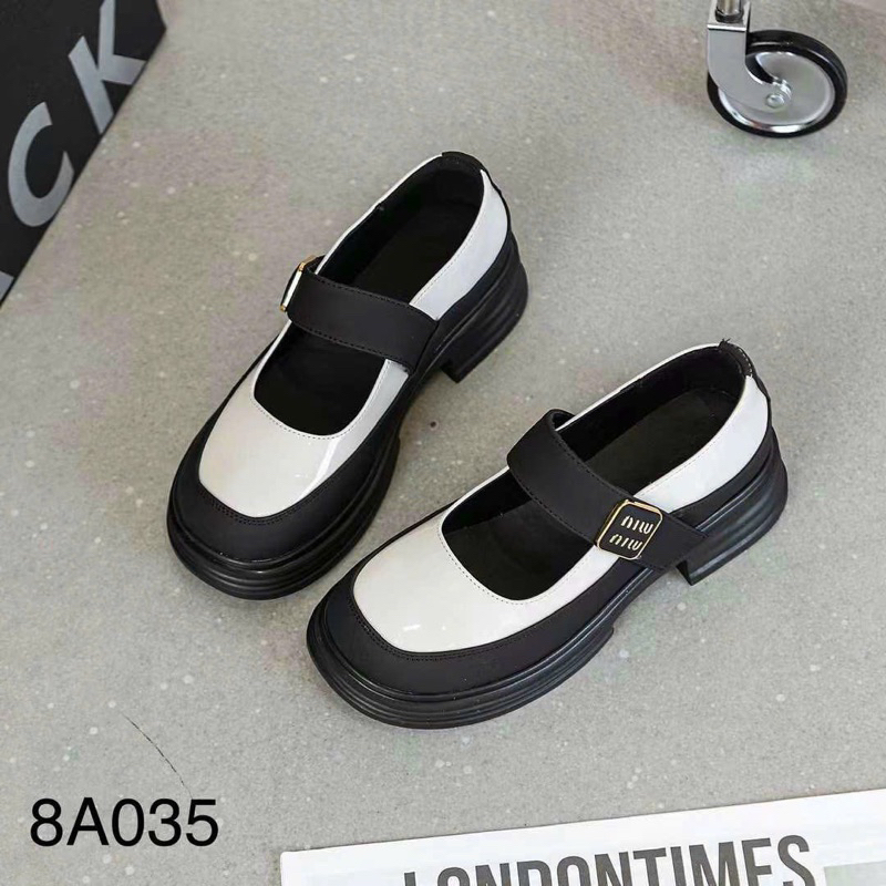 Giày búp bê nữ- Giày moca nữ đế cao gót vuông mũi tròn- Hàng QC fullbox