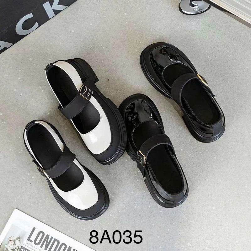 Giày búp bê nữ- Giày moca nữ đế cao gót vuông mũi tròn- Hàng QC fullbox