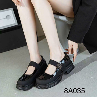 Giày búp bê nữ- Giày moca nữ đế cao gót vuông mũi tròn- Hàng QC fullbox