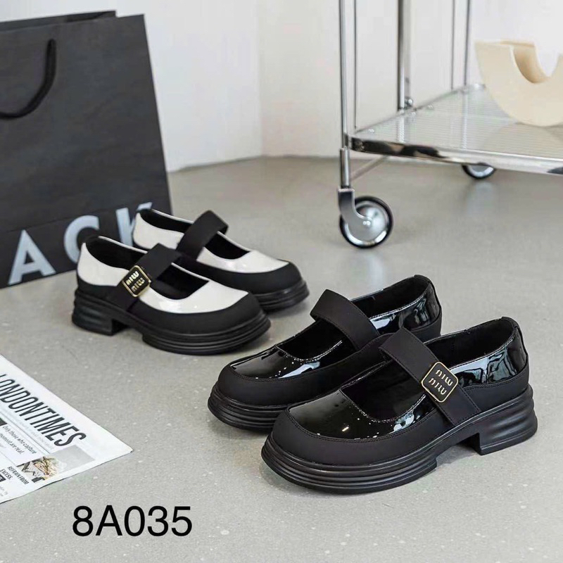 Giày búp bê nữ- Giày moca nữ đế cao gót vuông mũi tròn- Hàng QC fullbox