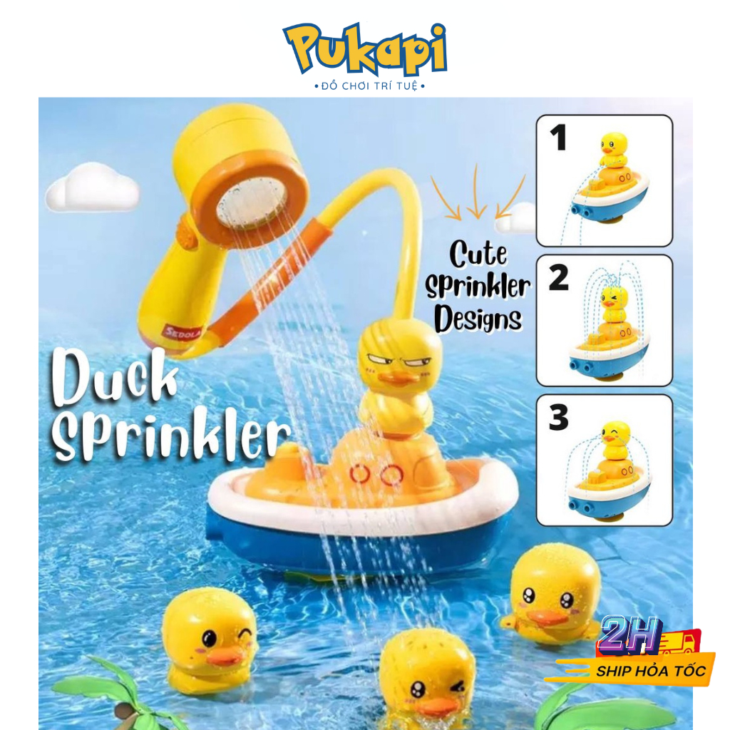 Đồ Chơi Nhà Tắm Vịt Cướp Biển Phun Nước 4 Trong 1 Tự Động Đồ Chơi Mùa Hè Cho Bé Vịt Cướp Biển Phun Nước PUKAPI