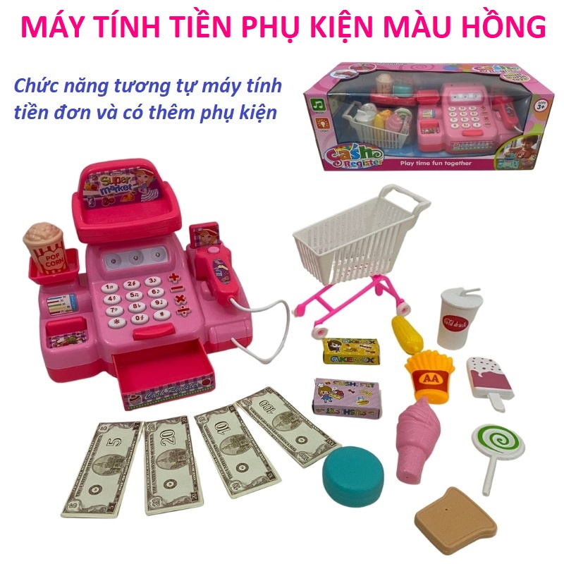 Máy tính tiền siêu thị cho bé đồ chơi bán hàng siêu thị giúp nâng cao học tập giao tiếp tương tác với bạn bè
