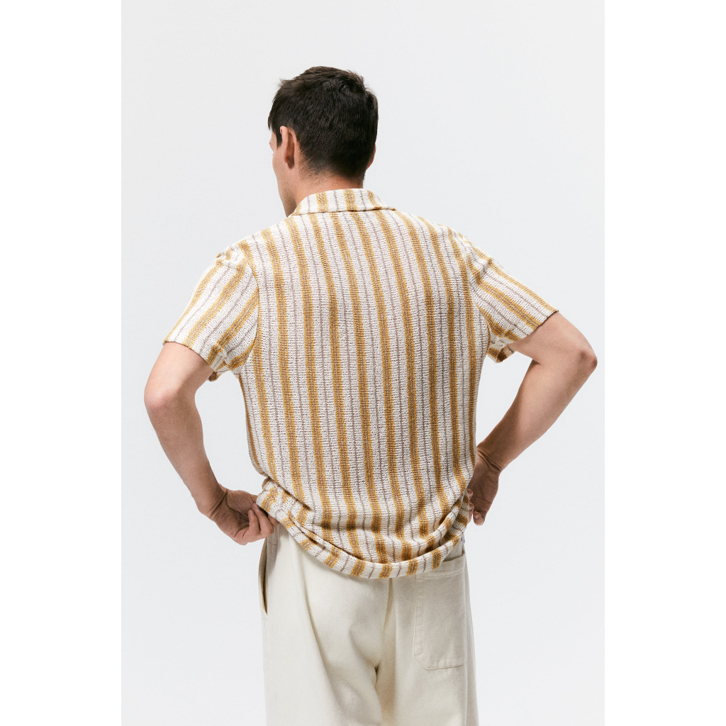 Áo polo nam Zara authentic STRIPED KNIT size L