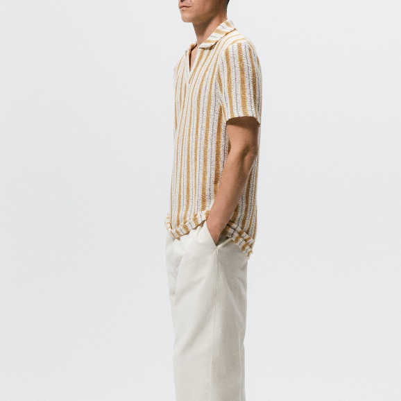 Áo polo nam Zara authentic STRIPED KNIT size L