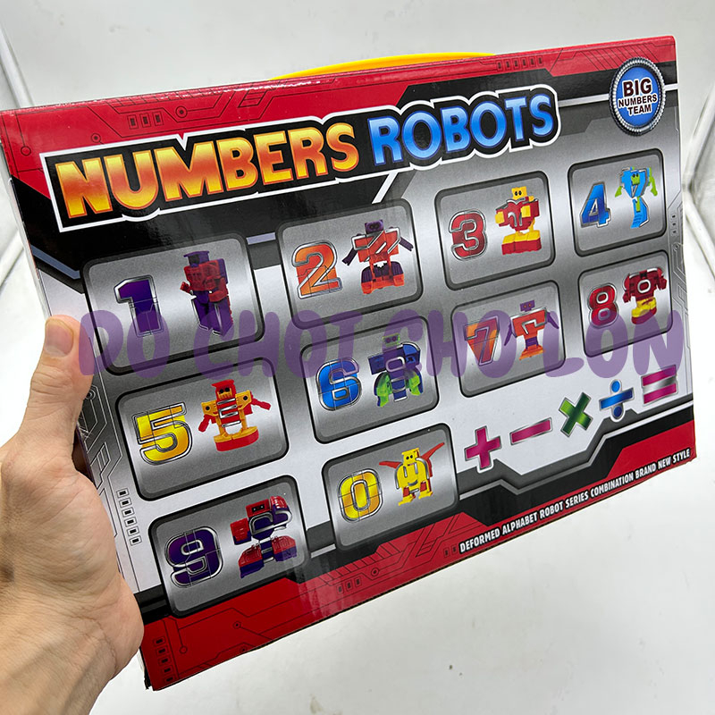 Hộp đồ chơi số học lắp ráp biến hình siêu nhân 15 con 500-21