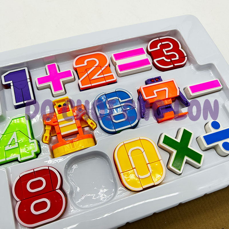 Hộp đồ chơi số học lắp ráp biến hình siêu nhân 15 con 500-21