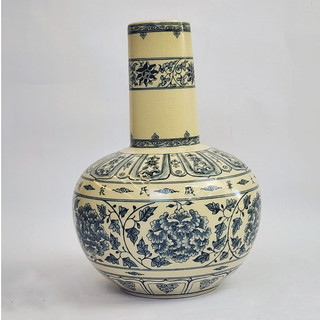 Bình Hoa Lam cao 22cm, gốm Chu Đậu cao cấp, phỏng theo chiếc bình triều Trân, Lê Sơ